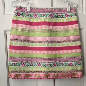 NWOT Vintage Lilly Pulitzer Vibrant Striped A-Line Skirt